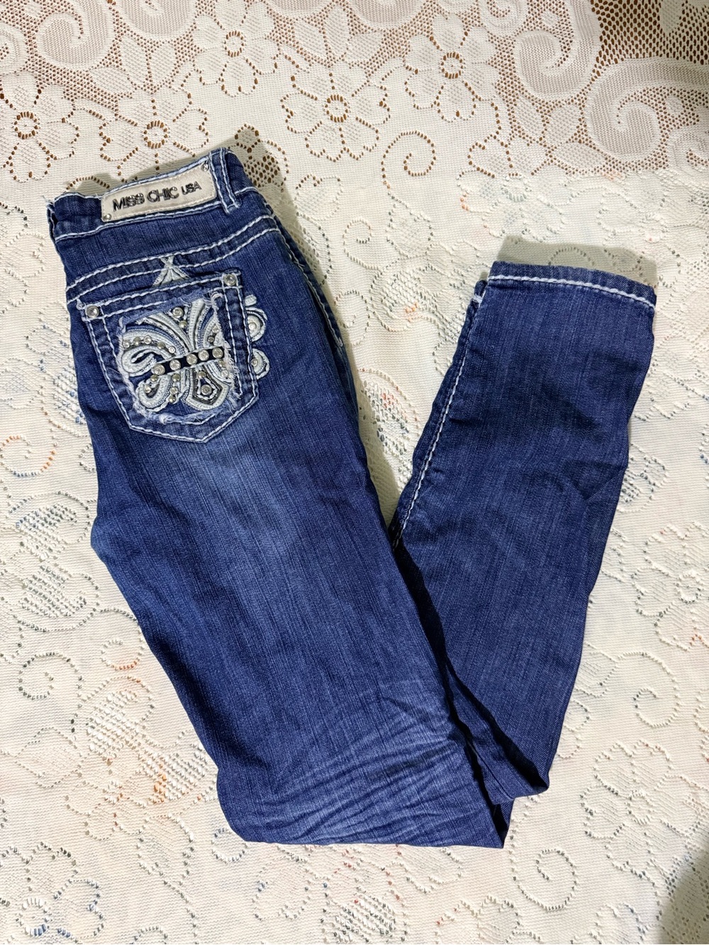 Misschic Embellished Stretch Skinny Jeans